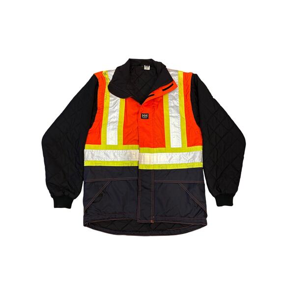 Helly Hansen Work Wear Jacket Medium Neon Orange yellow reflective 3M class 2 - Picture 1 of 8